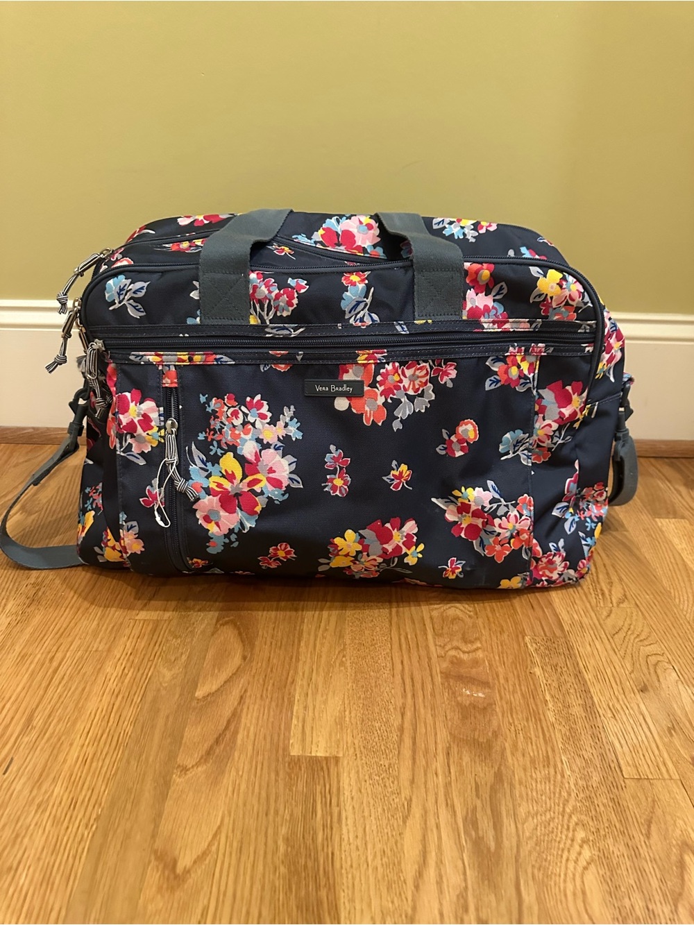 Vera Bradley Navy Floral Weekend Travel Bag